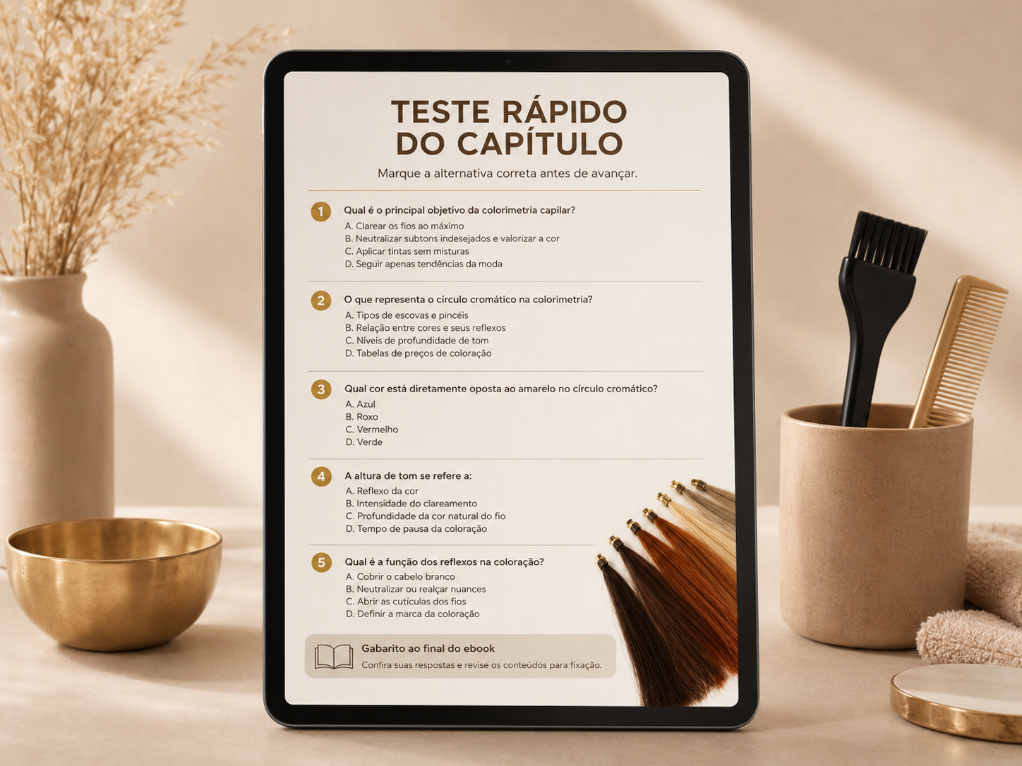 Página de quiz de fixação do capítulo